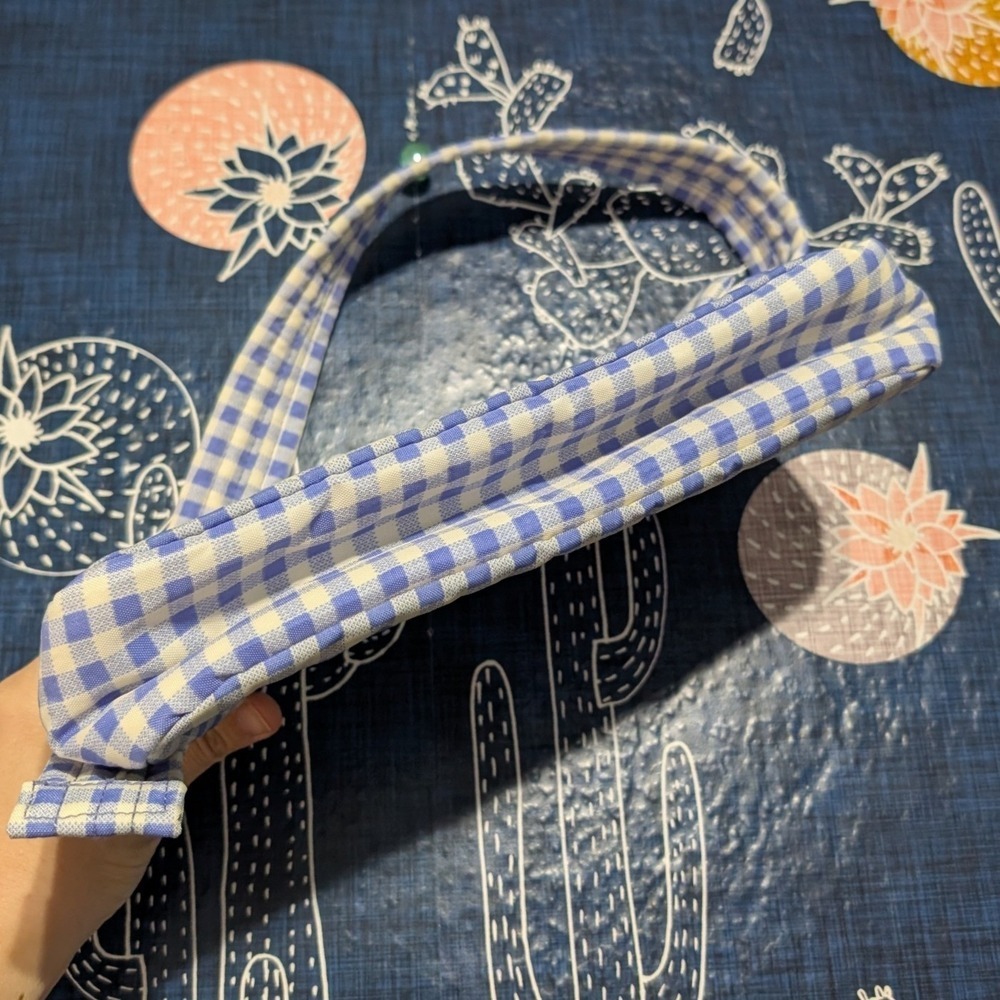NWOT Baggu x Urban Outfitters Multi Pocket Cargo Shoulder Bag Blue Gingham - Picture 4 of 7